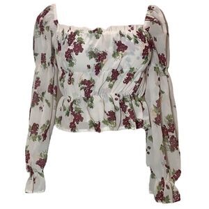 MWT-Dockers ruched floral top. 